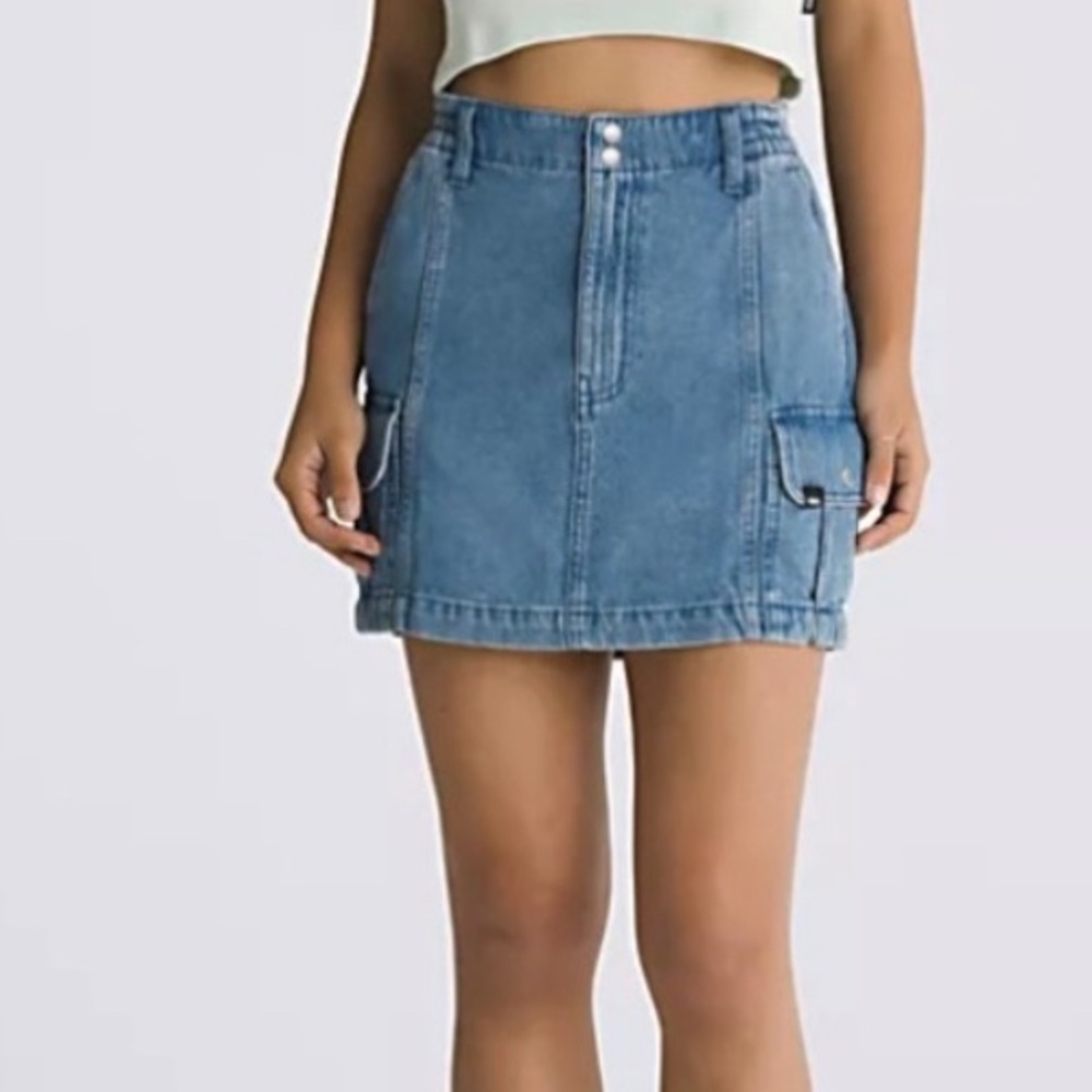 Vans Sidewalk‎ Denim Mini Skirt Cargo Pockets Women’s Large